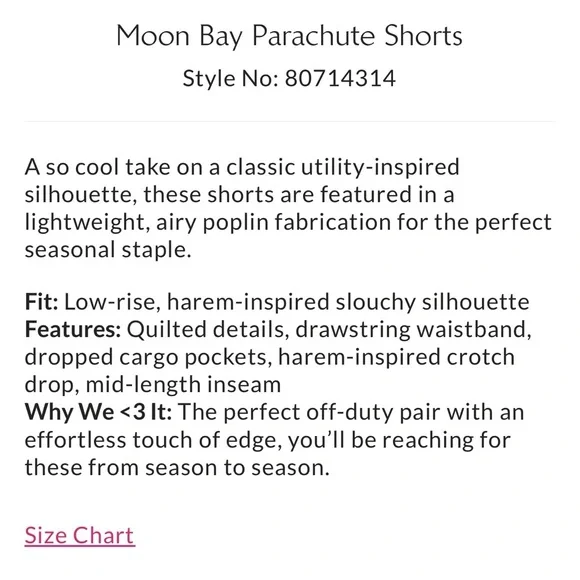 FREE PEOPLE: “Moon Bay”Parachute Shorts… NWOT - Picture 2 of 13